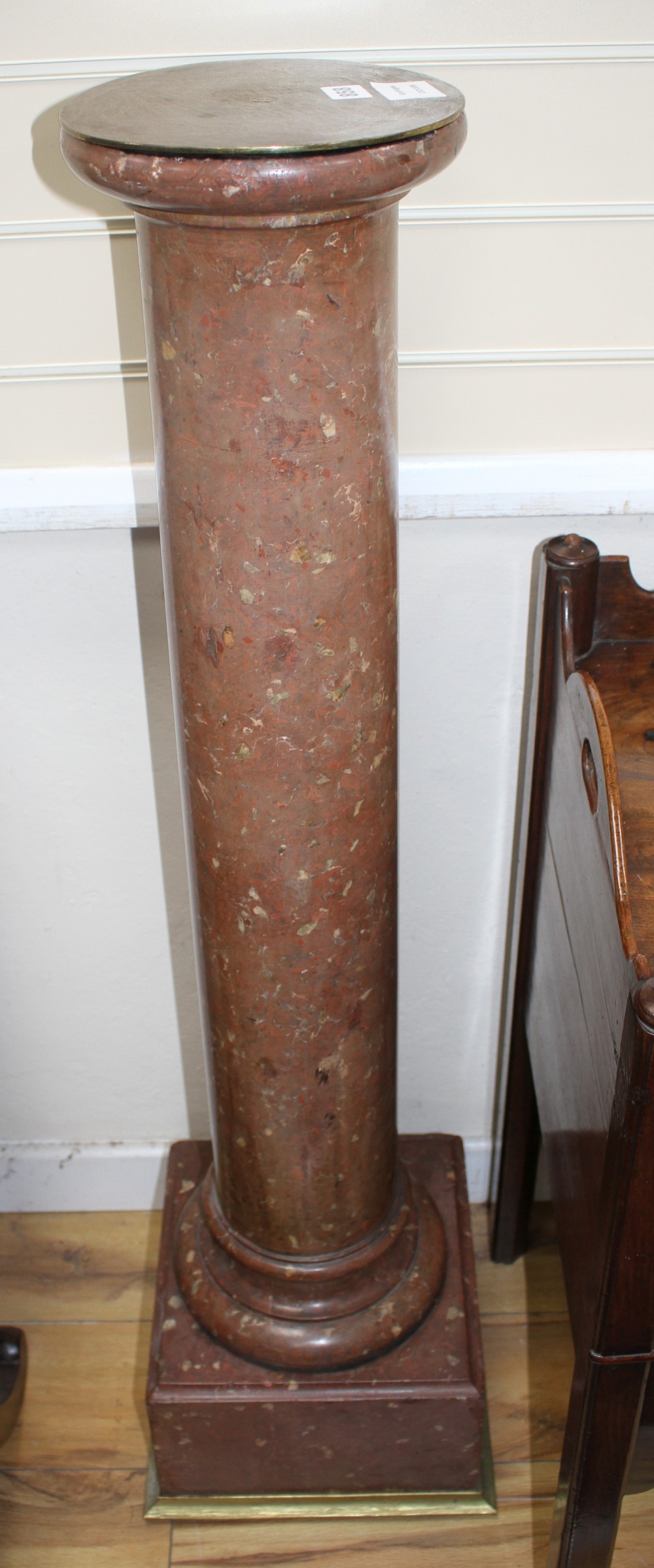 A Victorian rouge marble column, H.116cm